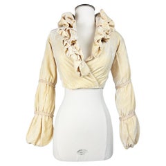 Bolero de noche en terciopelo cáscara de huevo - Francia Circa 1930