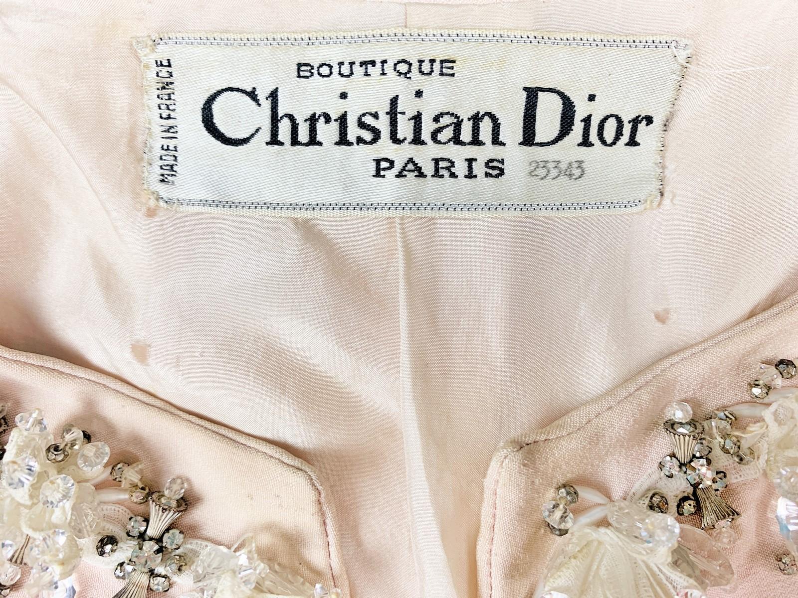 Beige Evening bolero in pink crepe by Marc Bohan for Christian Dior - Paris C. 1965 For Sale