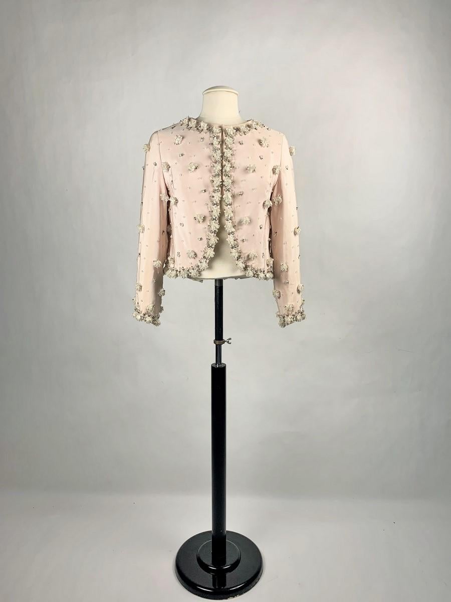 Women's Evening bolero in pink crepe by Marc Bohan for Christian Dior - Paris C. 1965 For Sale