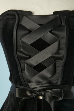 Evening bustier and long skirt ensemble in black velvet Louis Féraud