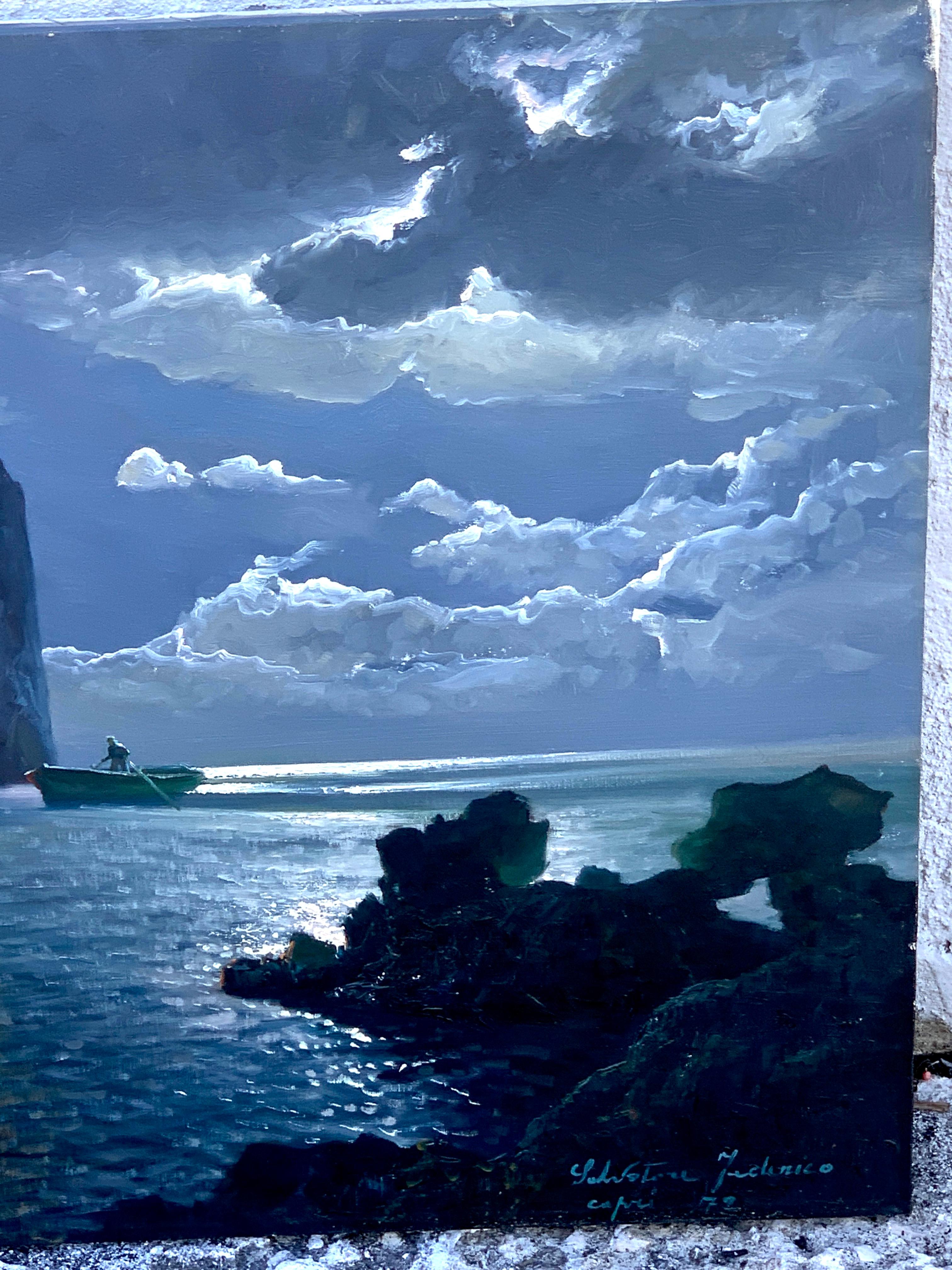 Evening Capri Seascape by Salvatore Federico, Italian, 20th Century 1