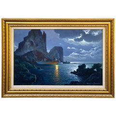 Evening Capri Seascape by Salvatore Federico, Italian, 20th Century