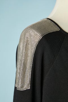 Evening cardigan with metal mesh shoulder Versace