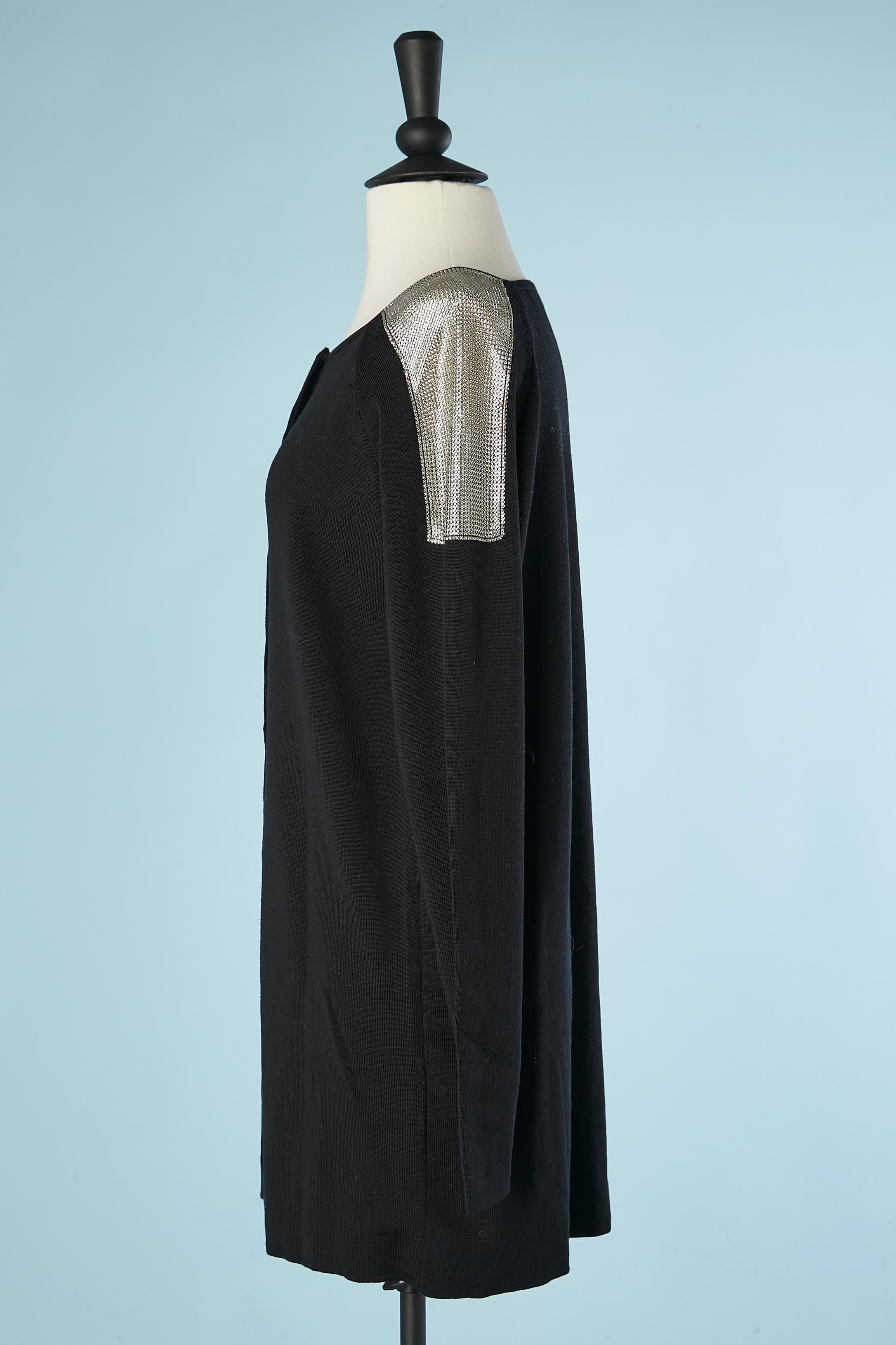 Black Evening cardigan with metal mesh shoulder Versace  For Sale