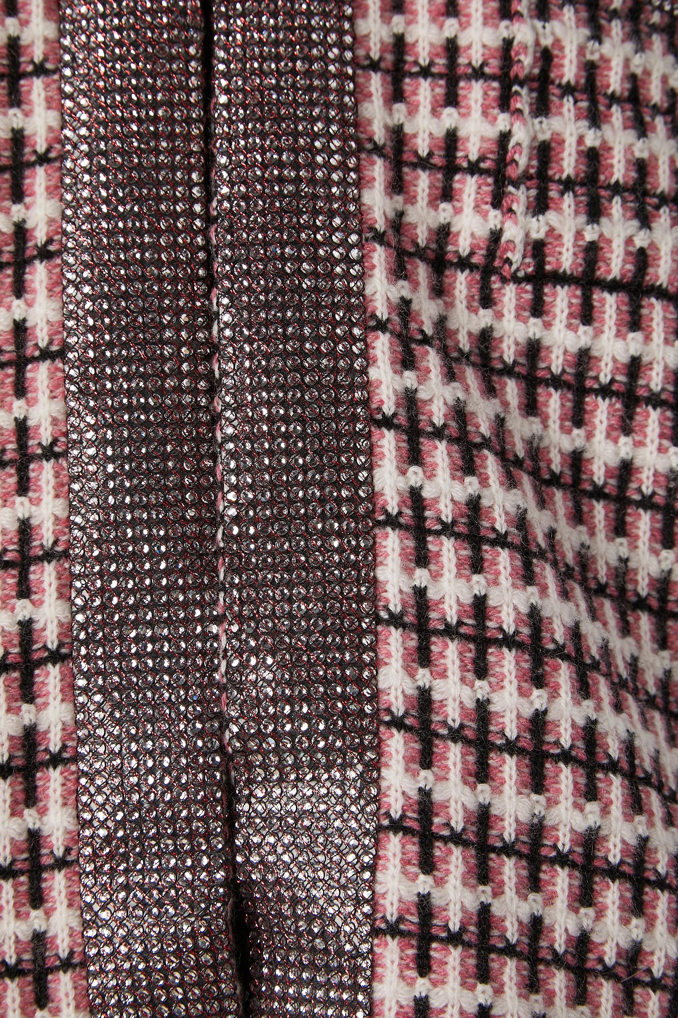 Evening cashmere jacquard knit cardigan with rhinestone edge Chanel  In Excellent Condition In Saint-Ouen-Sur-Seine, FR