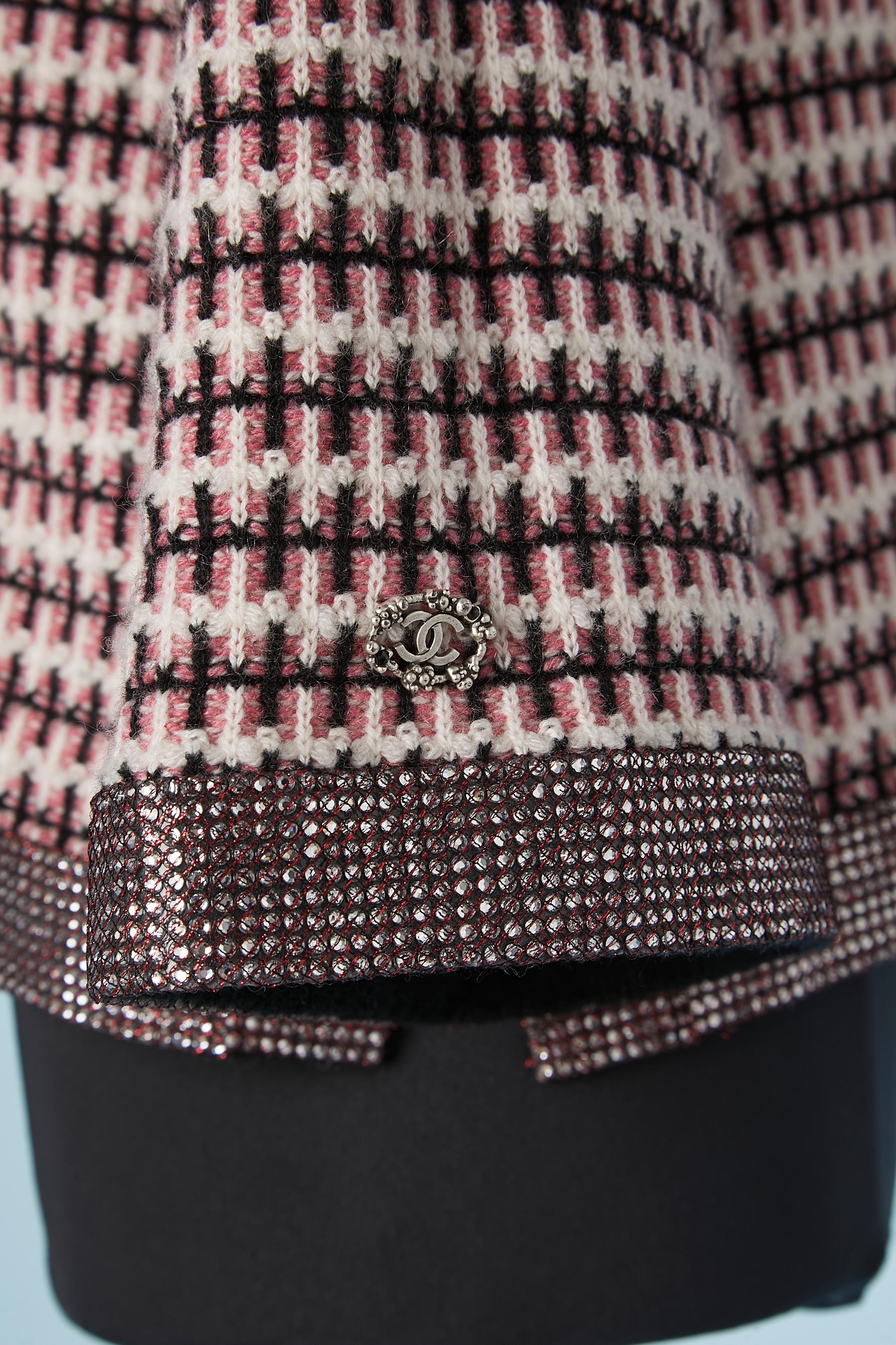 Evening cashmere jacquard knit cardigan with rhinestone edge Chanel  1