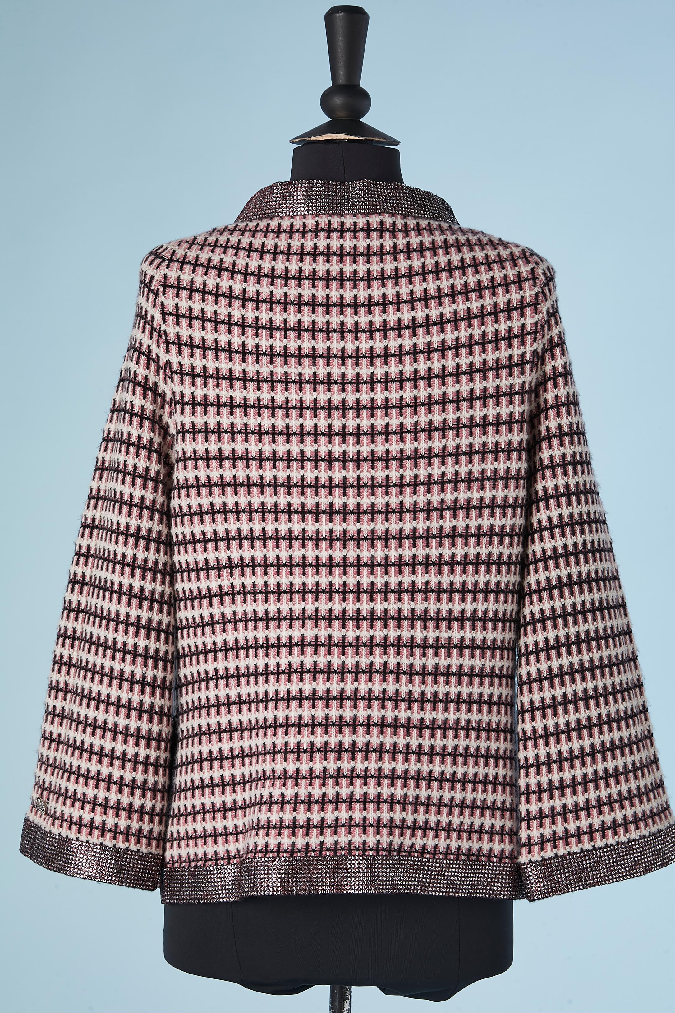 Evening cashmere jacquard knit cardigan with rhinestone edge Chanel  2