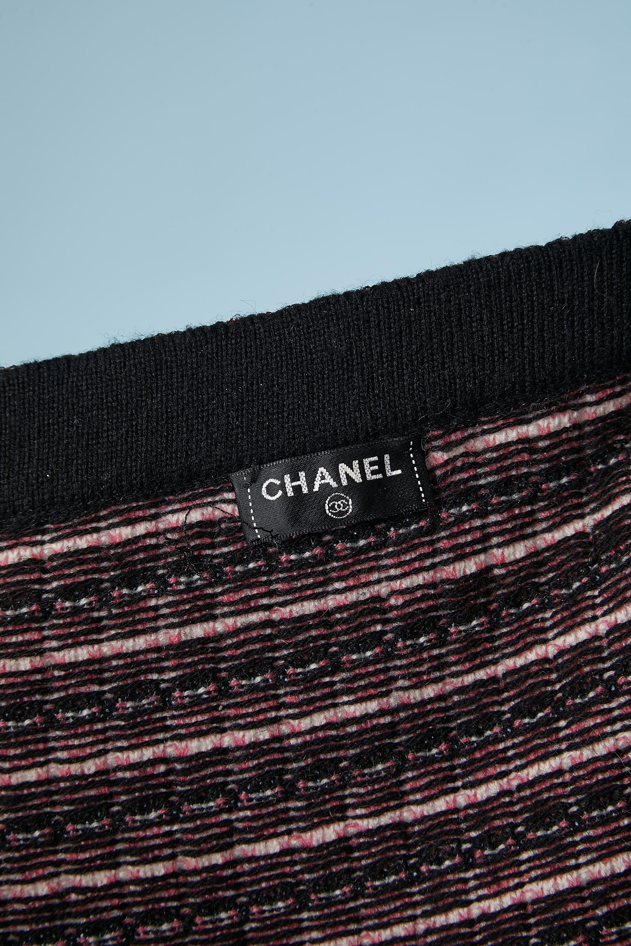 Evening cashmere jacquard knit cardigan with rhinestone edge Chanel  4