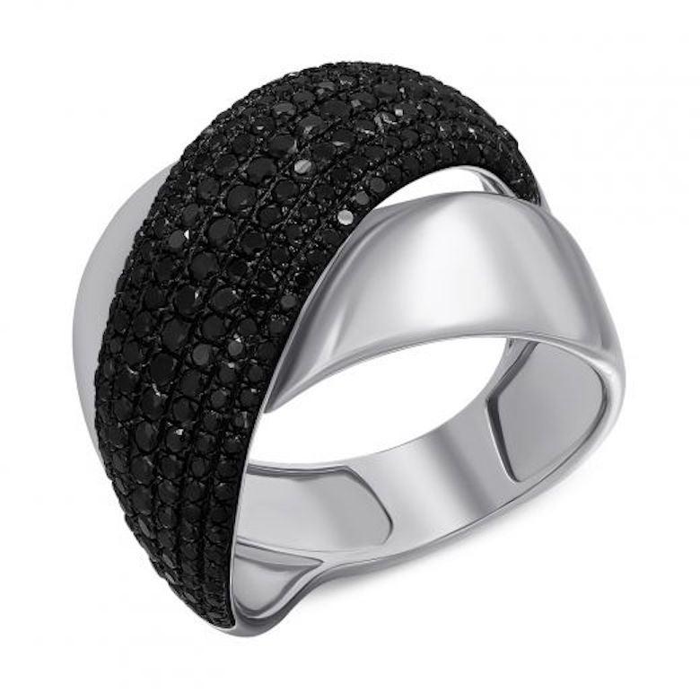 For Sale:  Evening Classic Rare Black Diamond White Gold Ring for Her 3