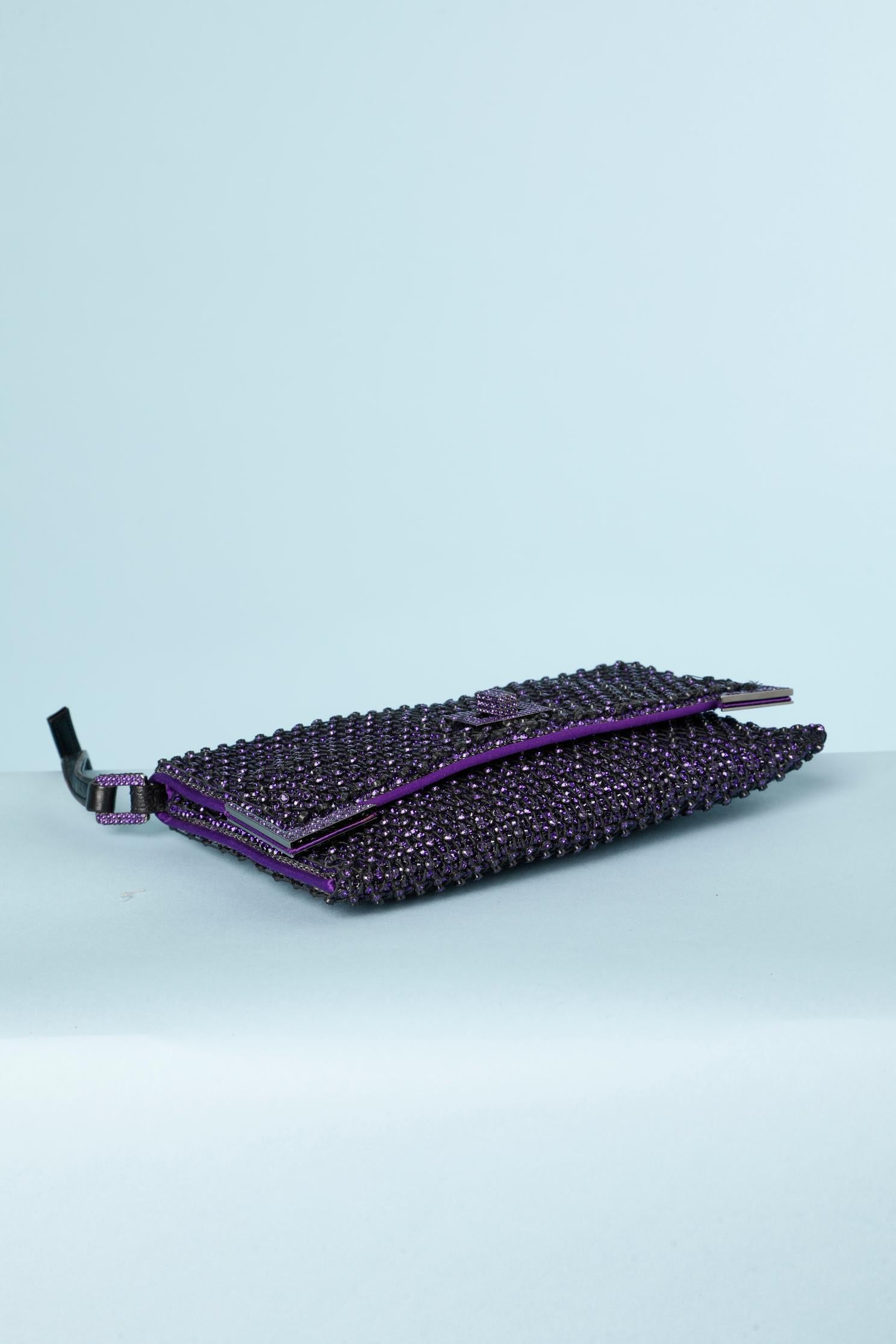 purple rhinestone clutch