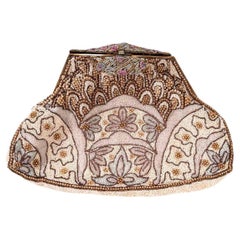 Evening Clutch, Silk and Glass Beads, Gold, Silver and Silk Thread Embroidery