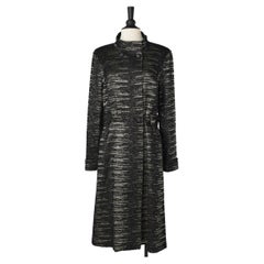 Evening coat in black bouclette and gold lamé base Carolina Herrera