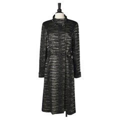 Evening coat in black bouclette and gold lamé base Carolina Herrera 