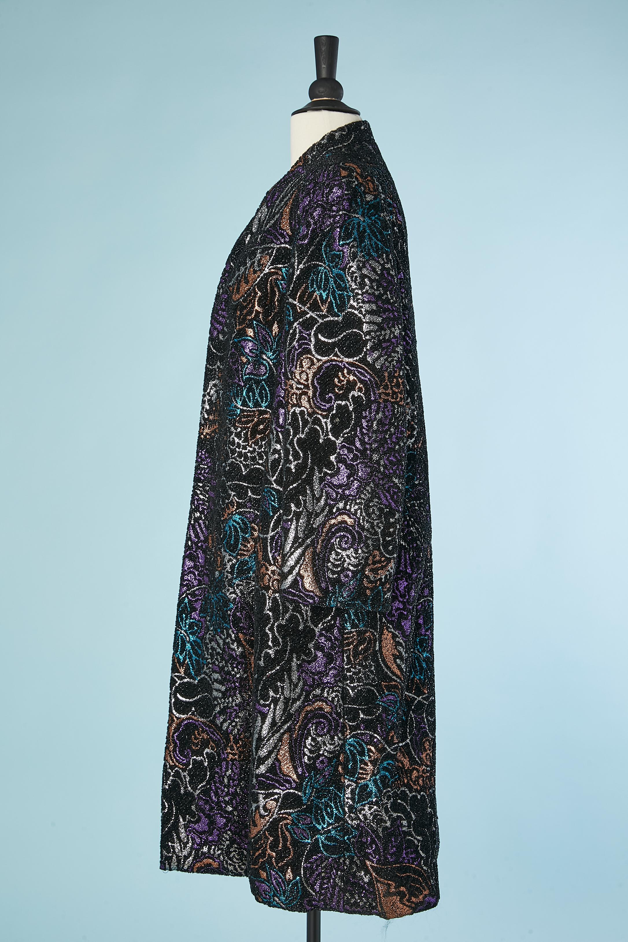 Women's Evening coat in lurex velvet brocade Jacques Griffe  For Sale