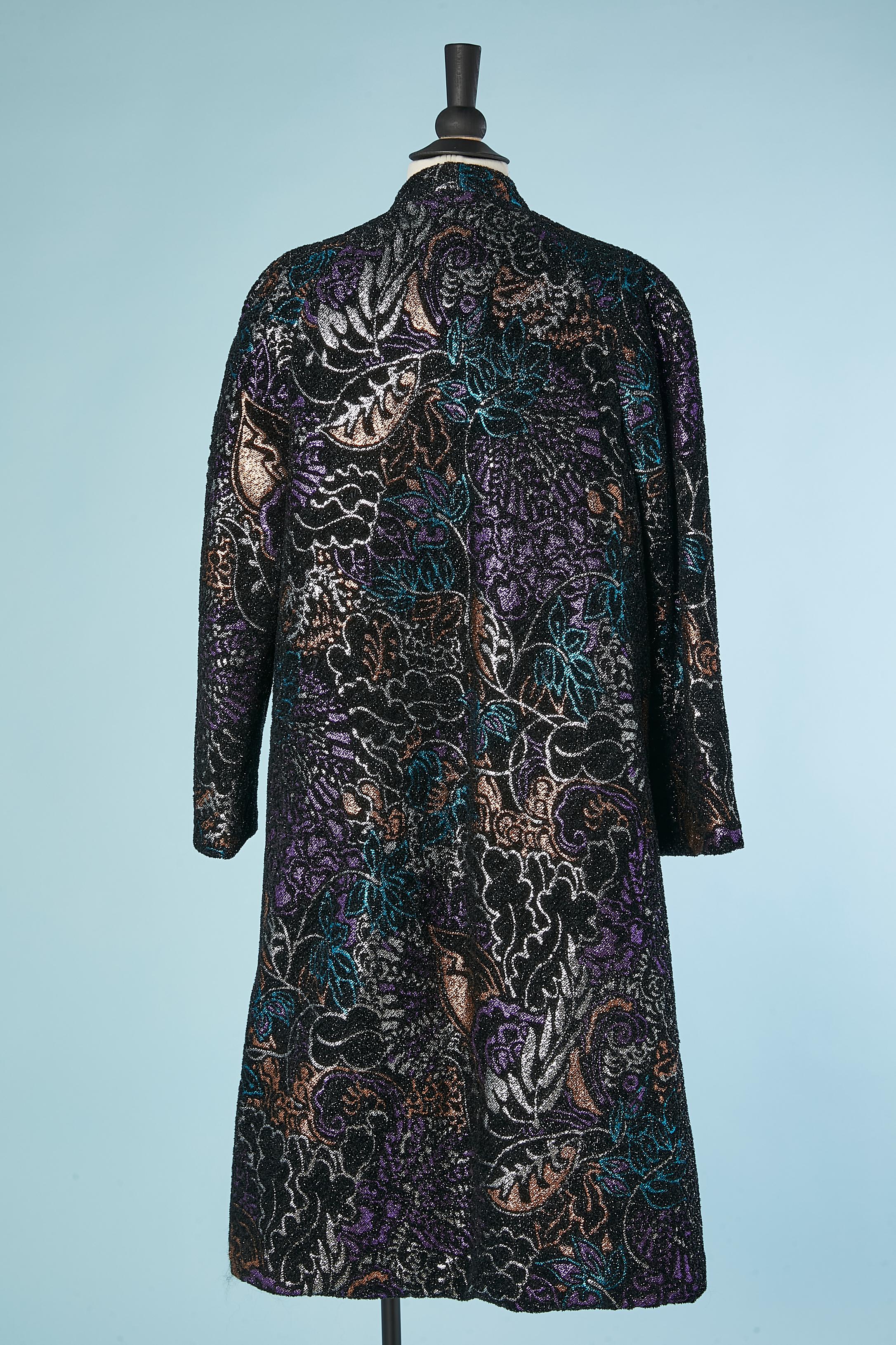 Evening coat in lurex velvet brocade Jacques Griffe  For Sale 1