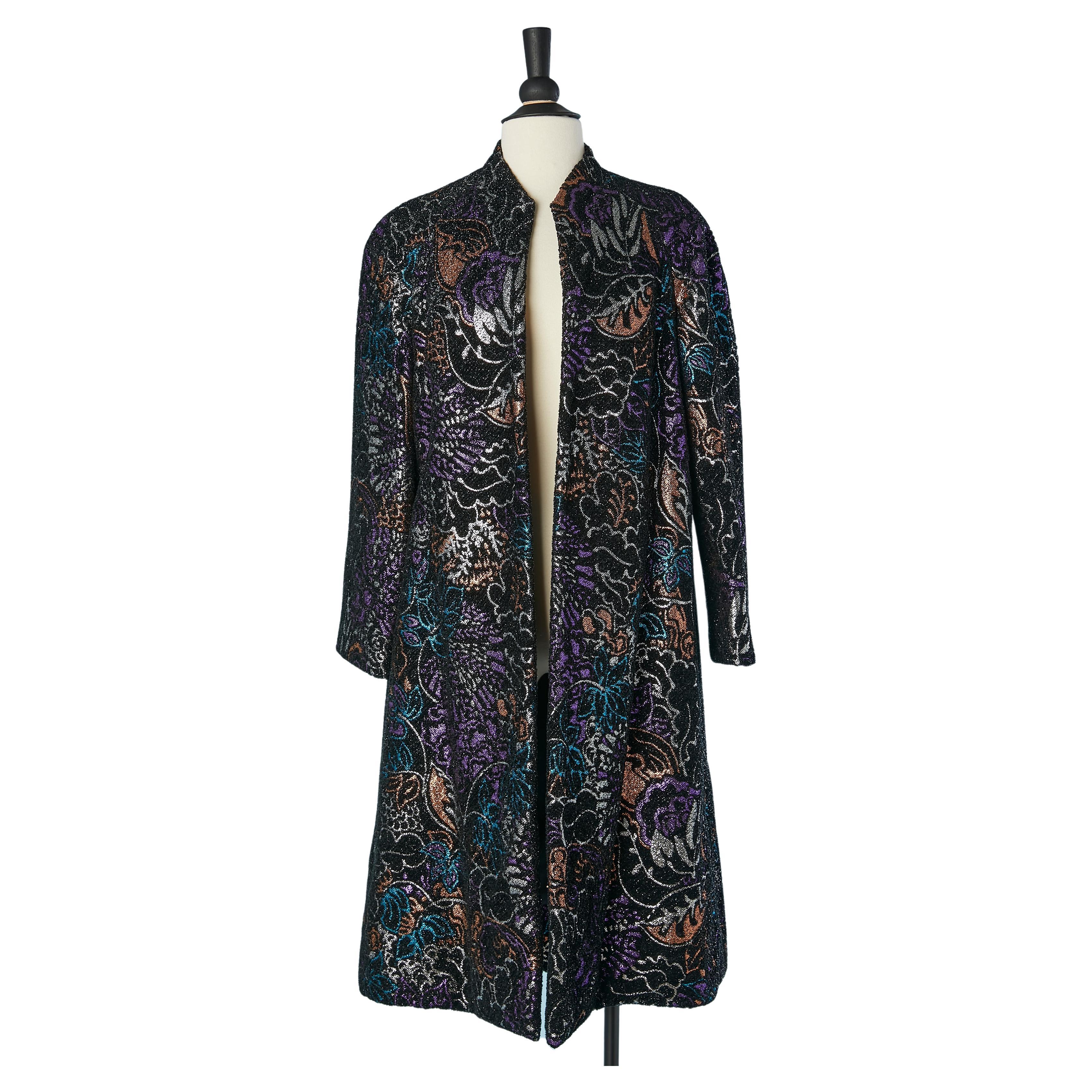 Evening coat in lurex velvet brocade Jacques Griffe  For Sale