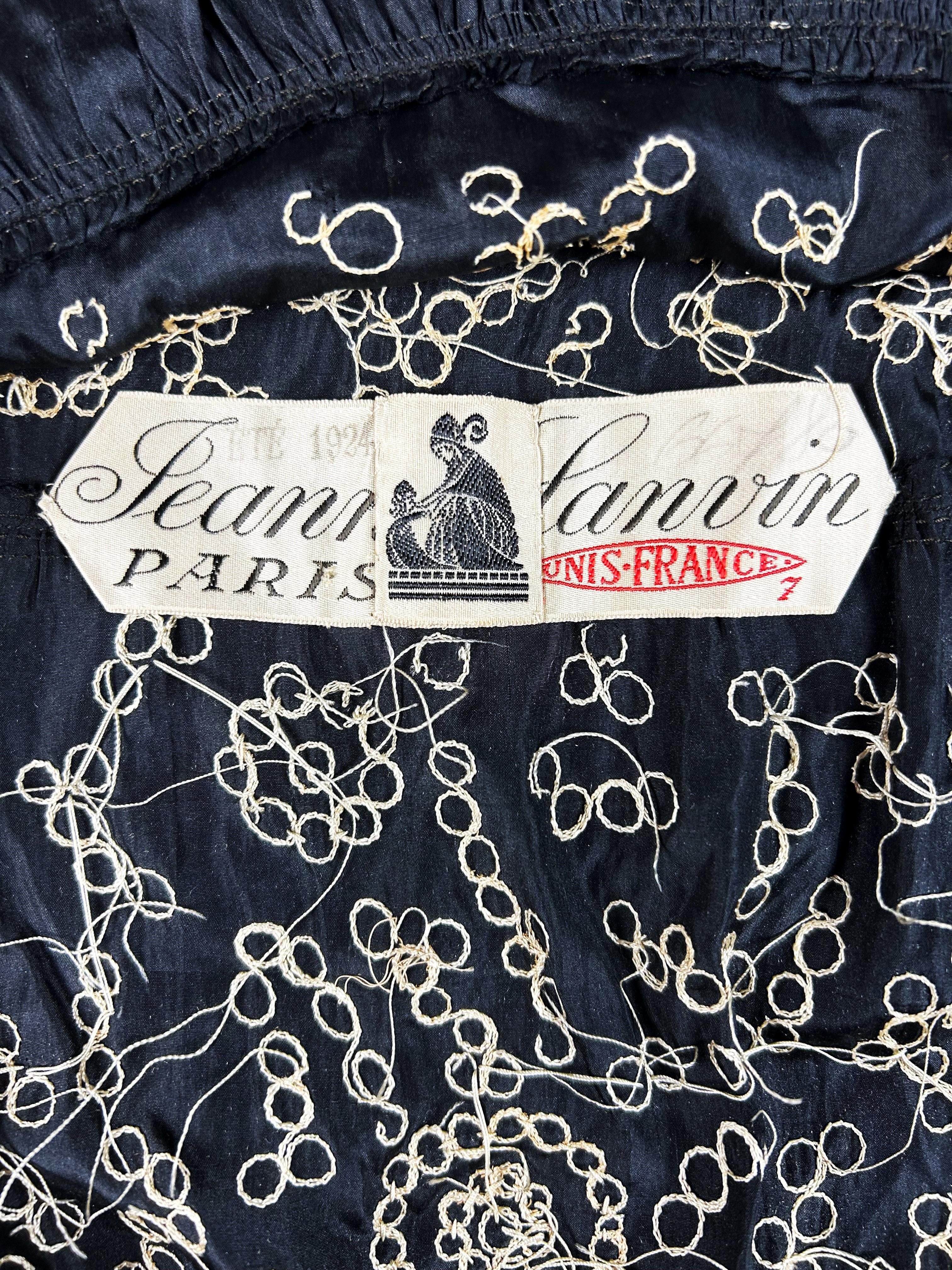 Noir Robe de soirée par Jeanne Lanvin Haute Couture numérotée 66780- Paris été 1924 en vente