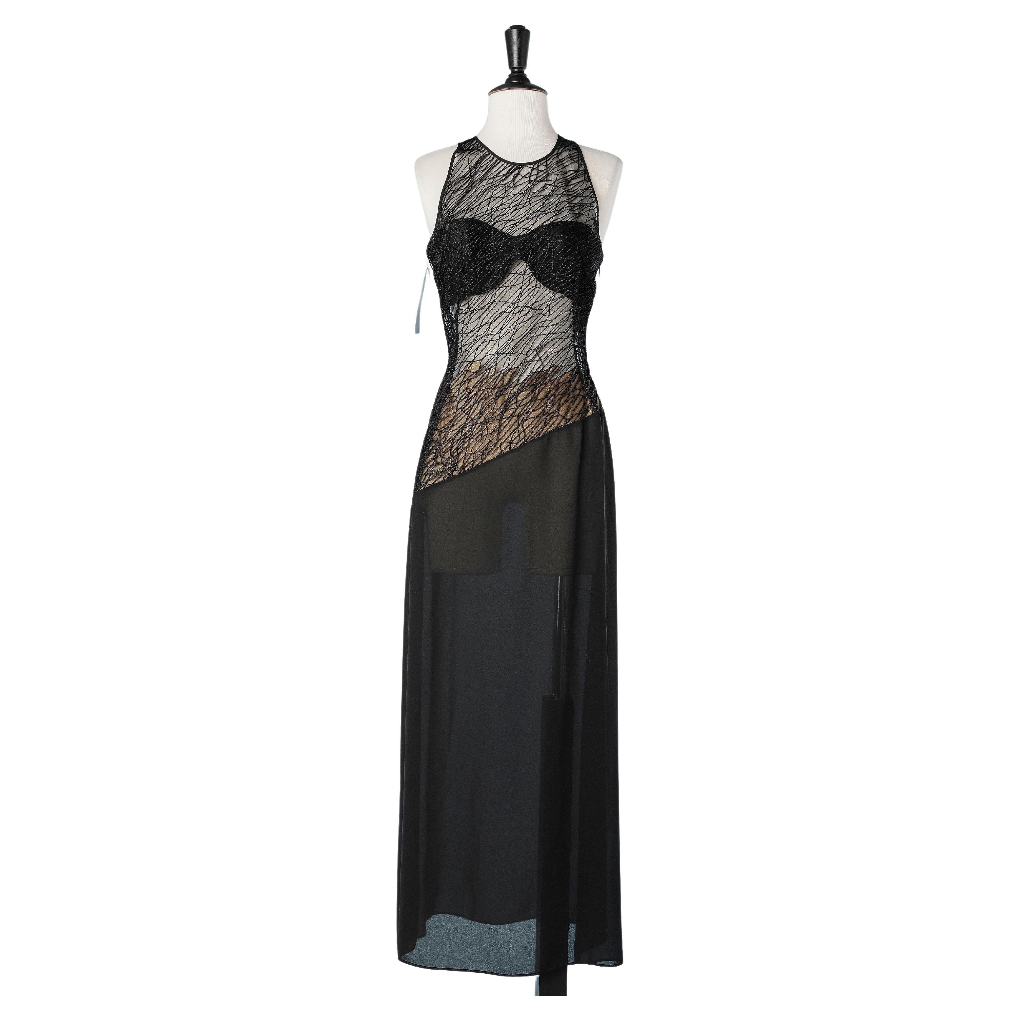 La Perla 1990s Vintage Sequin Maxi Dress Y2K Evening Gown and Slip