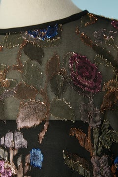 Evening dress in lurex jacquard flower  Victor Costa for Saks Fifth Avenue