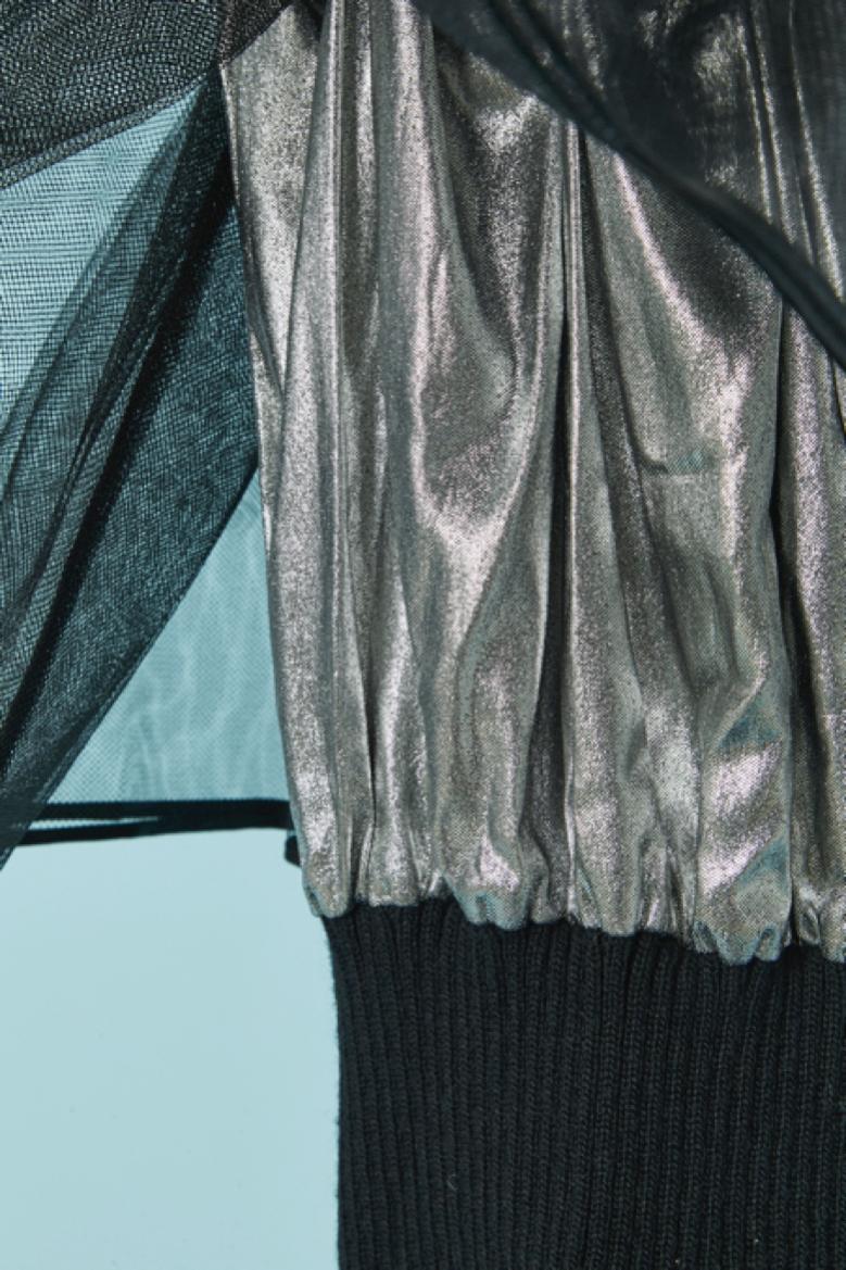 Vestido de noche de lúrex, punto y volantes de tul JEAN-REMY DAUMAS en Excelente estado para la venta en Saint-Ouen-Sur-Seine, FR