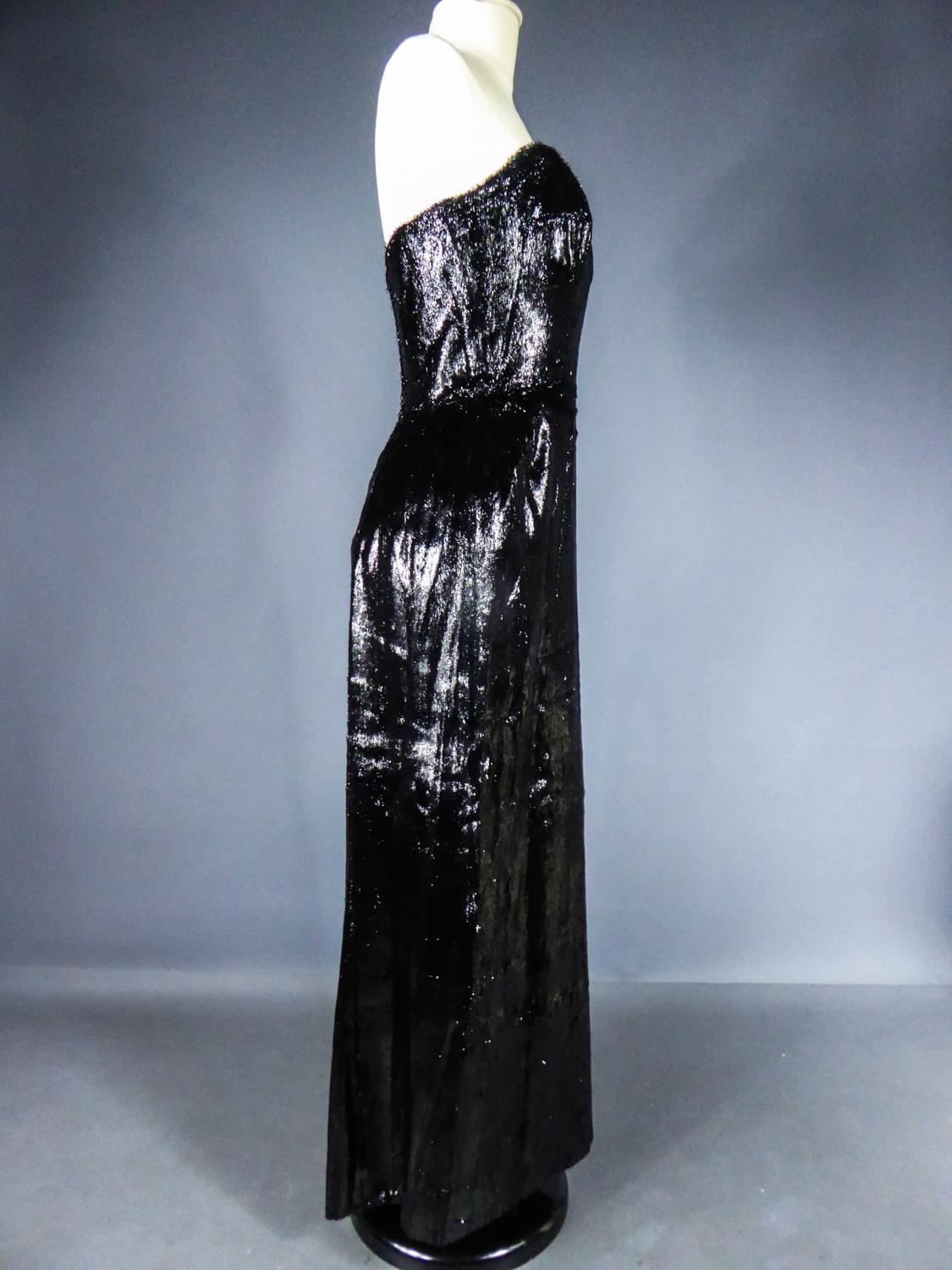 A French Couture Evening Dress in Lurex Plush Circa 1930/1950 7