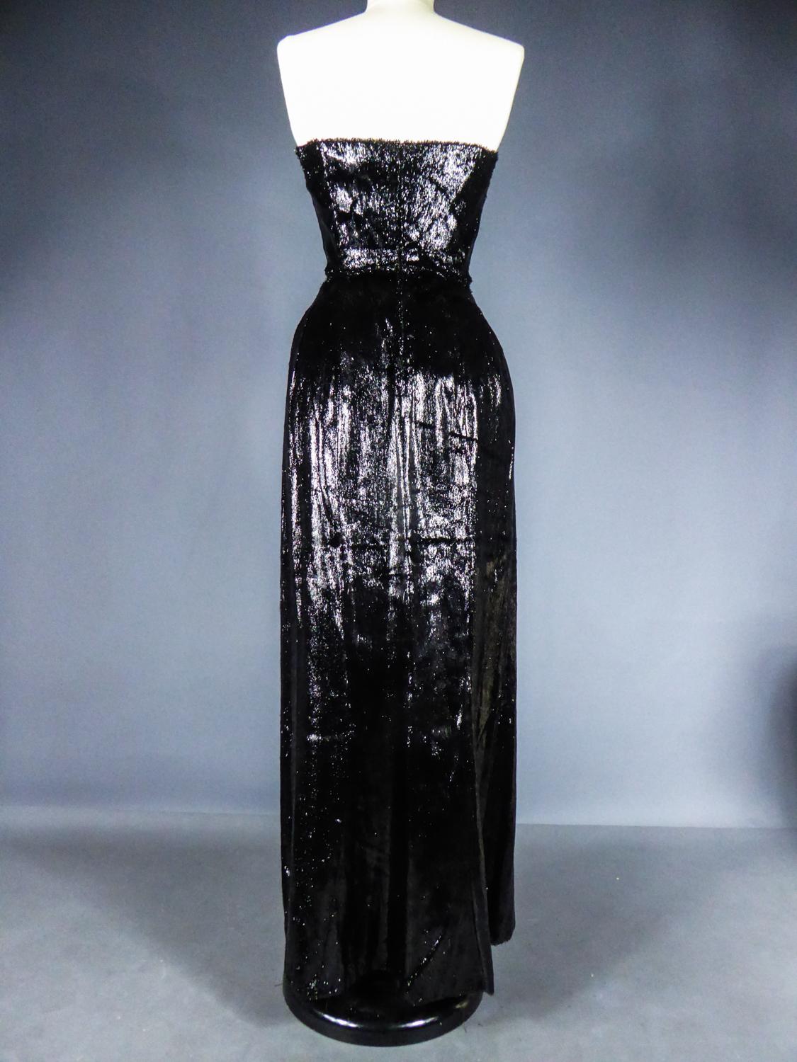 A French Couture Evening Dress in Lurex Plush Circa 1930/1950 8