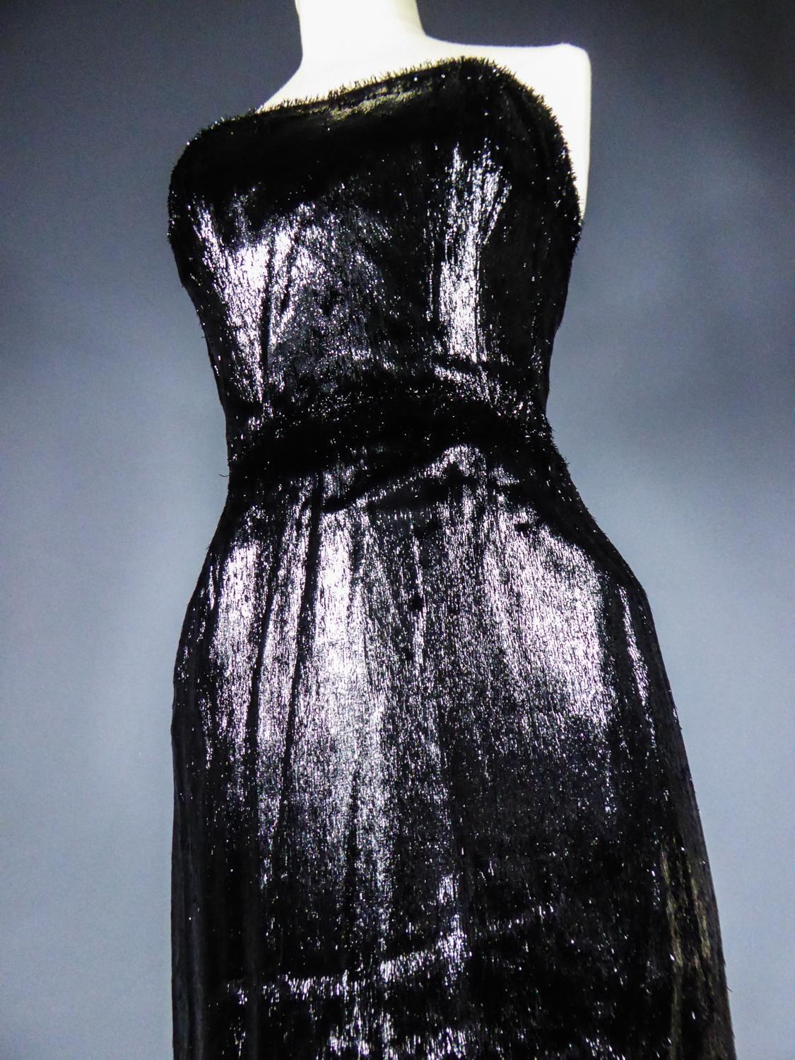 A French Couture Evening Dress in Lurex Plush Circa 1930/1950 10