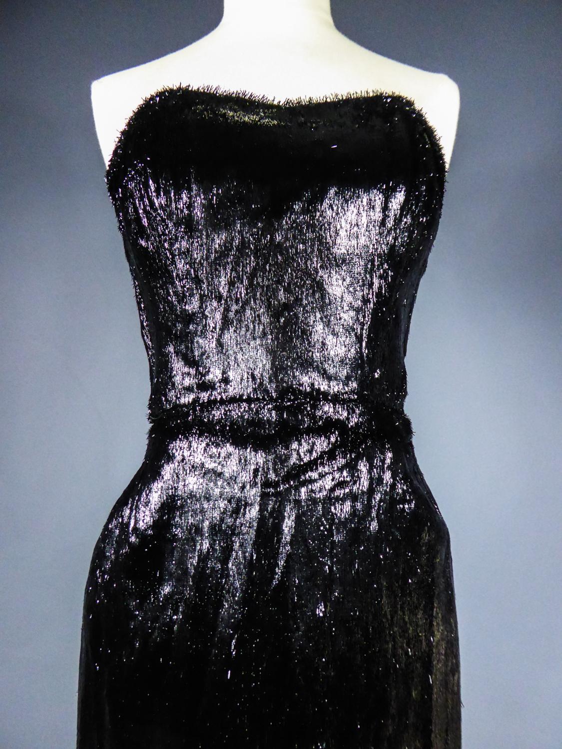 A French Couture Evening Dress in Lurex Plush Circa 1930/1950 1