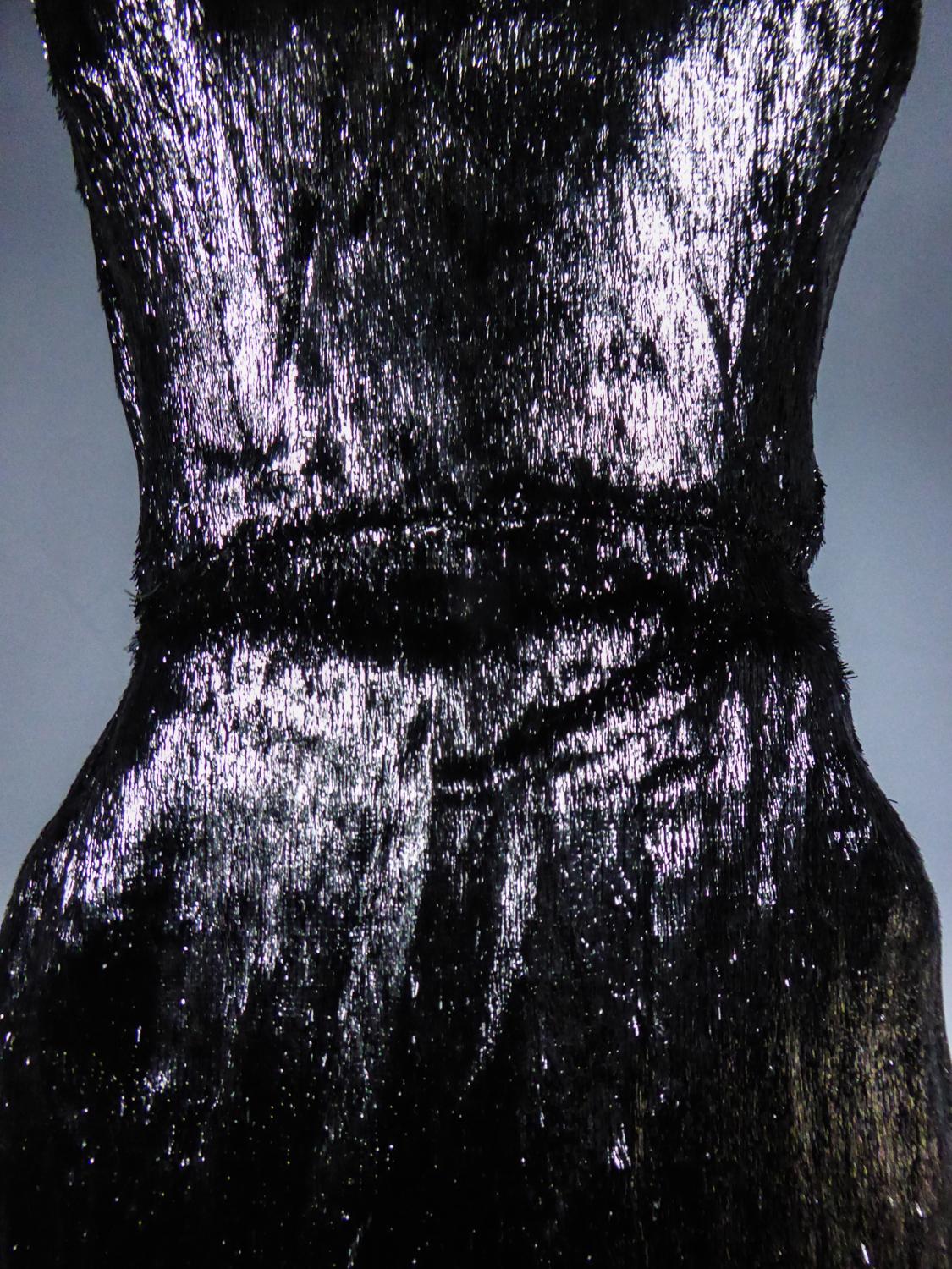A French Couture Evening Dress in Lurex Plush Circa 1930/1950 2