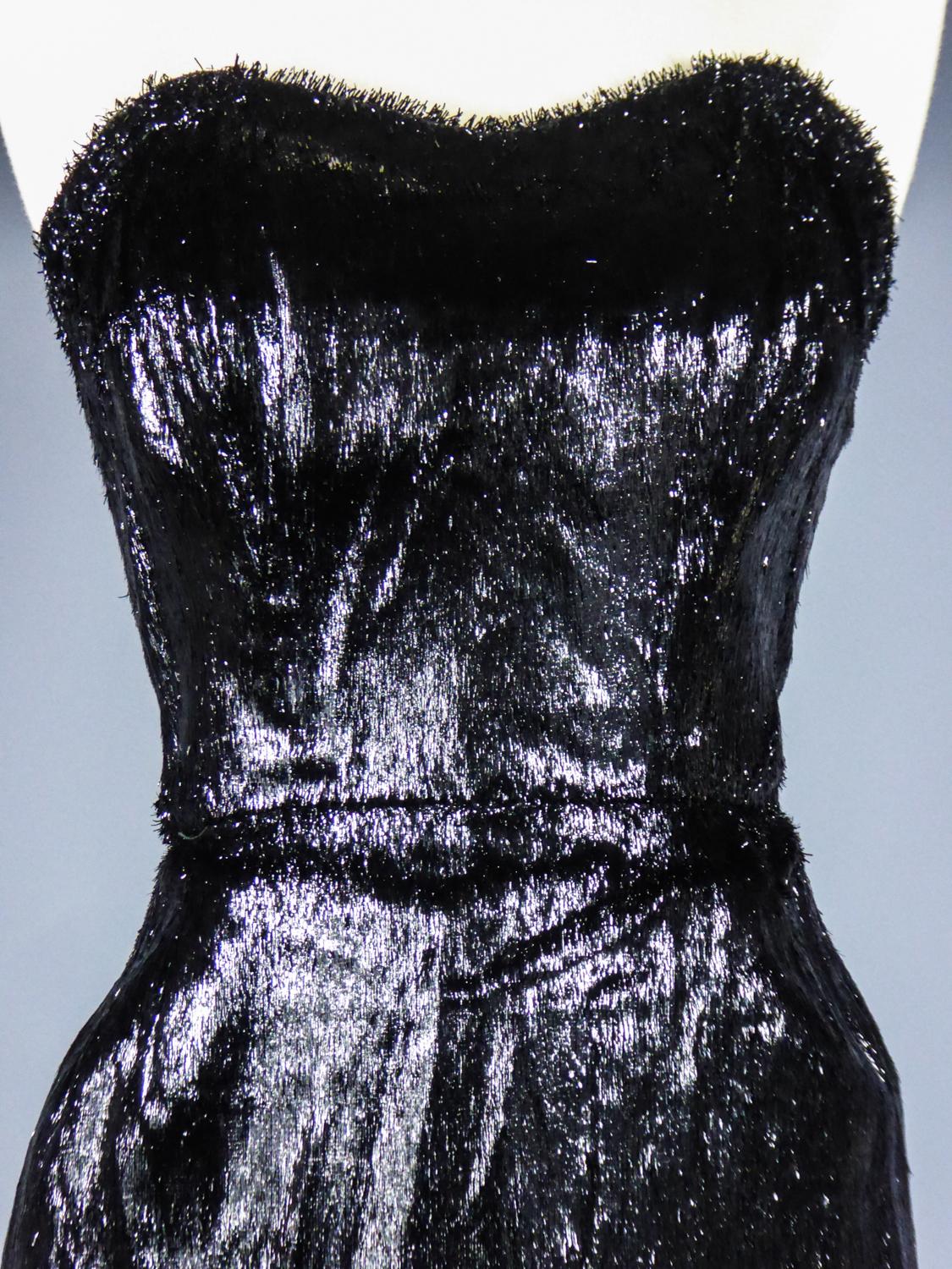 A French Couture Evening Dress in Lurex Plush Circa 1930/1950 3