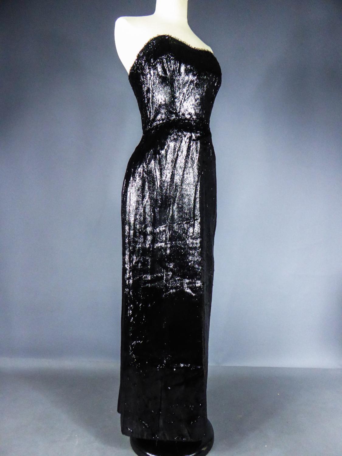 A French Couture Evening Dress in Lurex Plush Circa 1930/1950 4