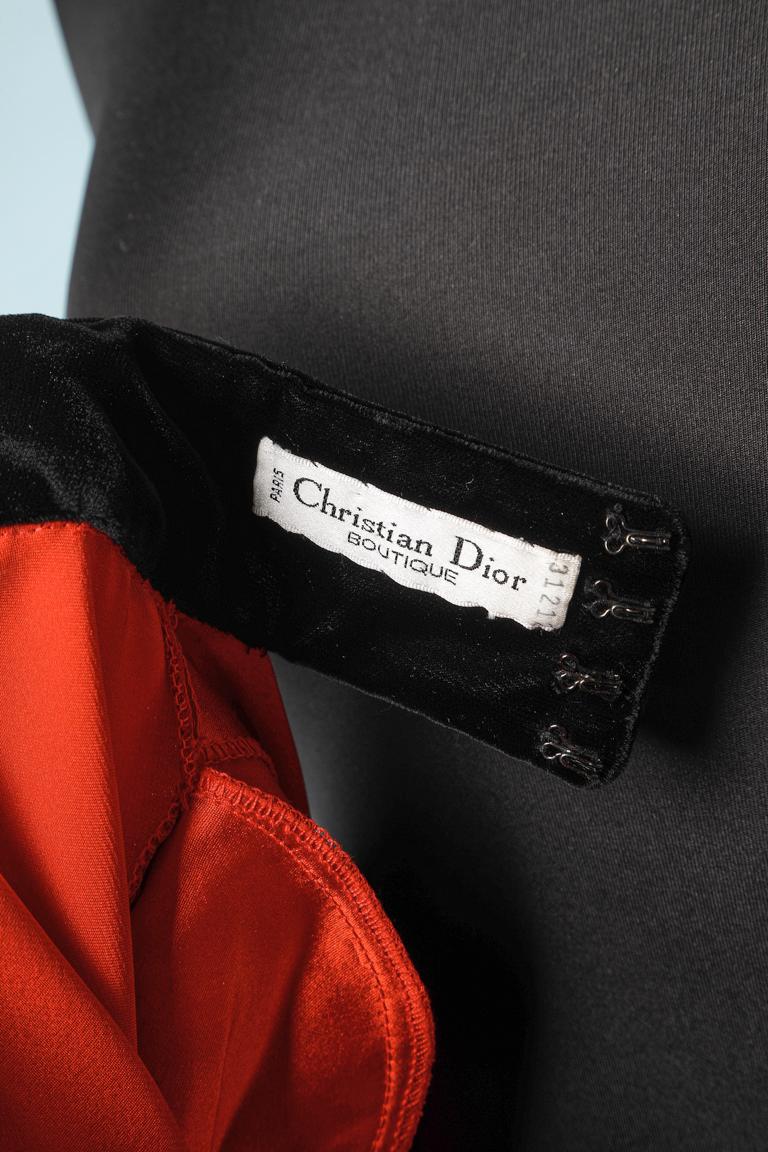 Evening dress in red silk, black velvet & silk Christian Dior Boutique  5