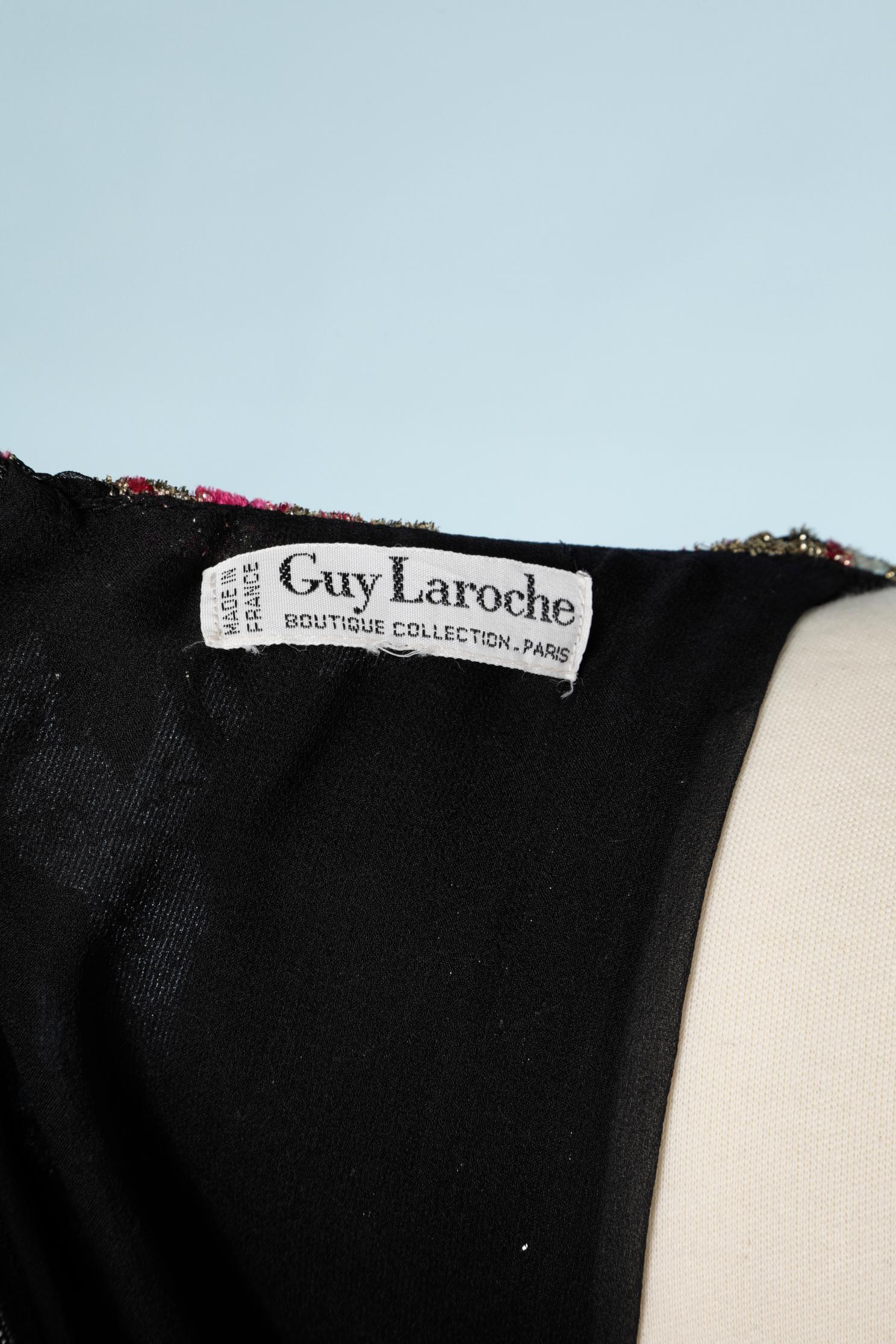 Evening dress in velvet lurex with flower pattern Guy Laroche Boutique  1