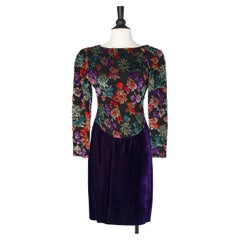 Evening dress in velvet lurex with flower pattern Guy Laroche Boutique 
