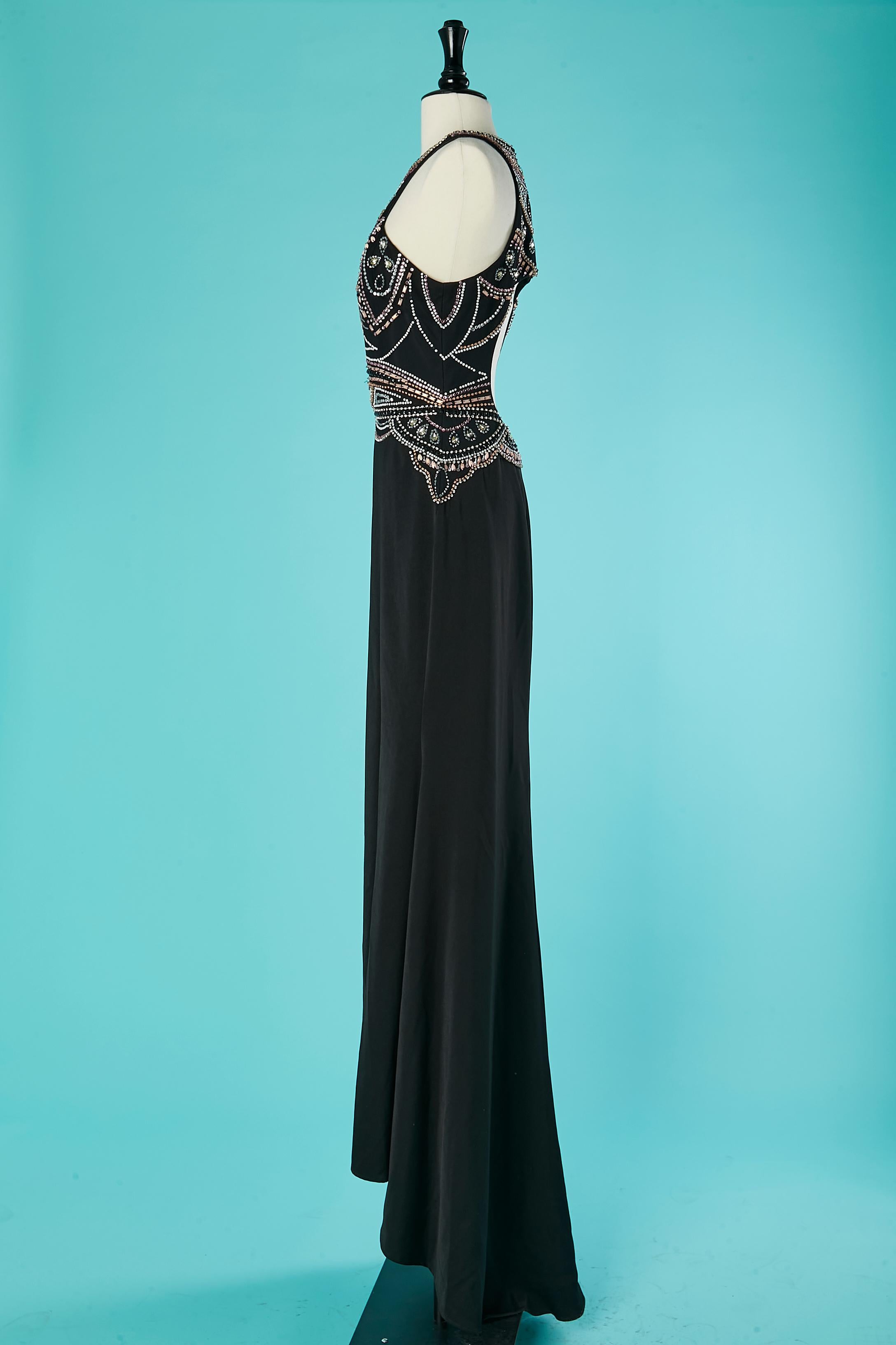 Evening dress with open back and beadwork Gai Mattiolo The Red Carpet  For Sale 1