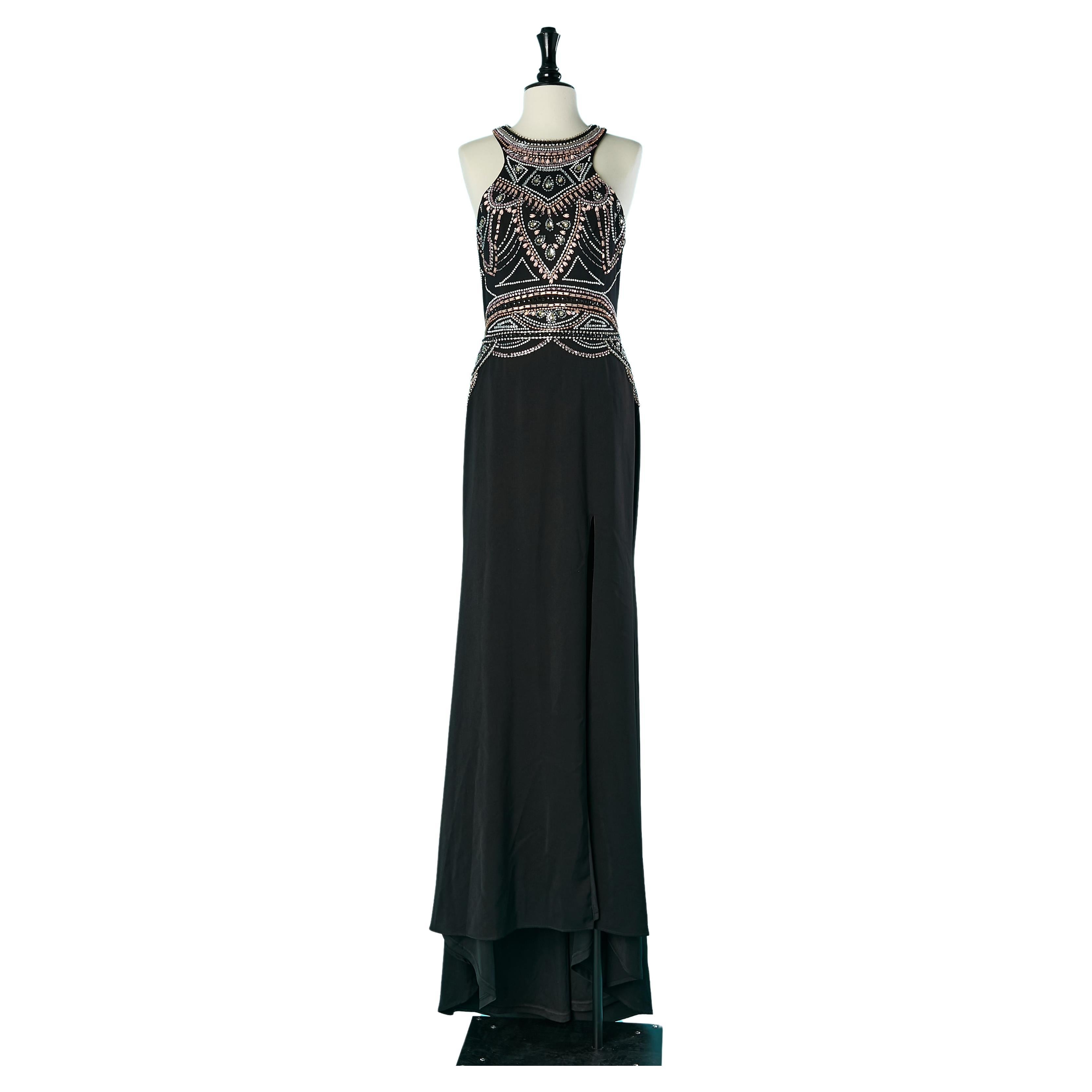 Evening dress with open back and beadwork Gai Mattiolo The Red Carpet  For Sale