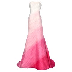 Robe de soirée avec traîne en rubis organza blanc à rose dégradé  Lilly Pulitzer