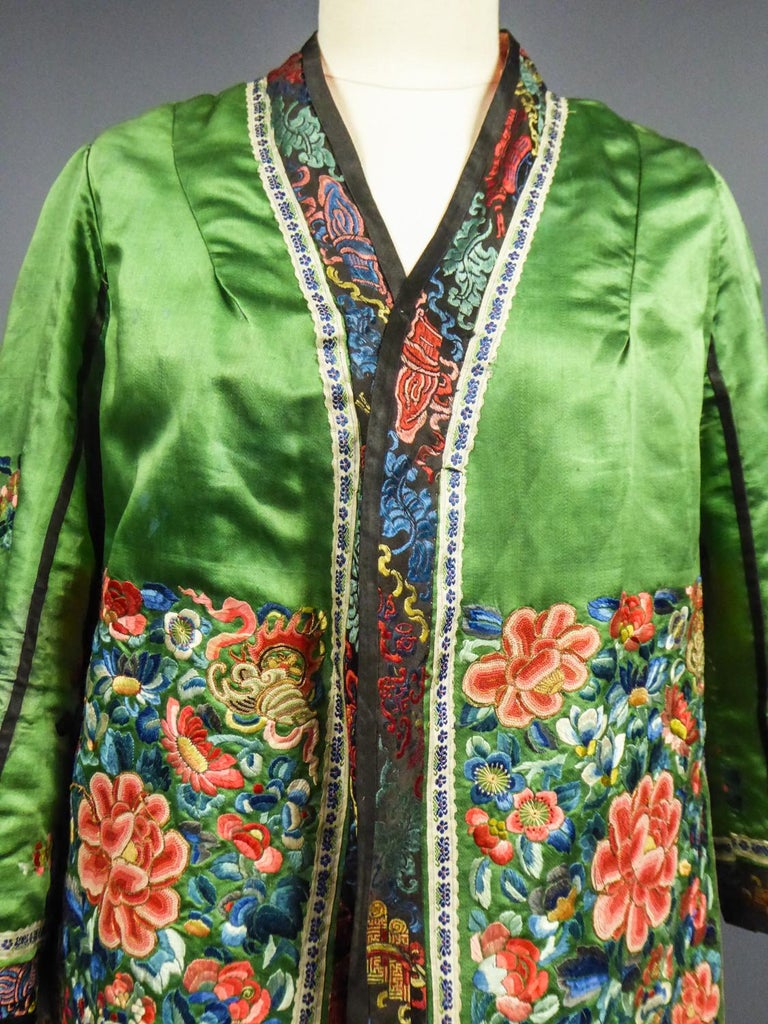 Evening Embroidered Silk Satin Chinese Jacket Circa 1900/1950 at 1stDibs