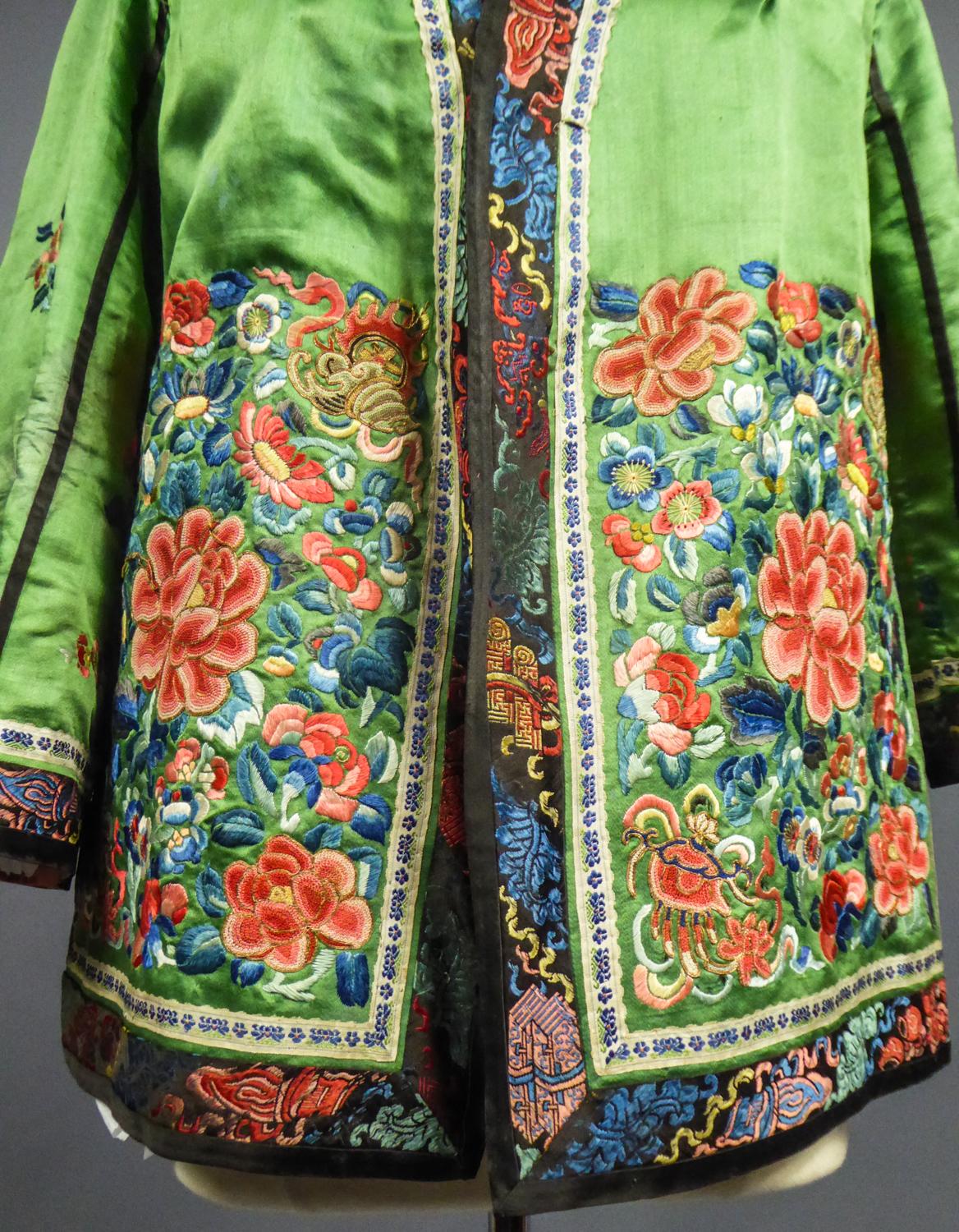 Evening Embroidered Silk Satin Chinese Jacket Circa 1900/1950 at
