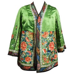 Antique ​​​​​​​Evening  Embroidered Silk Satin Chinese Jacket Circa 1900/1950