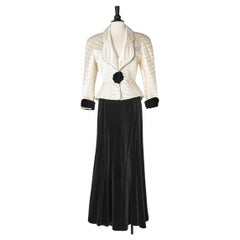 Evening ensemble, quilted silk jacket and black velvet skirt Thierry Mugler 