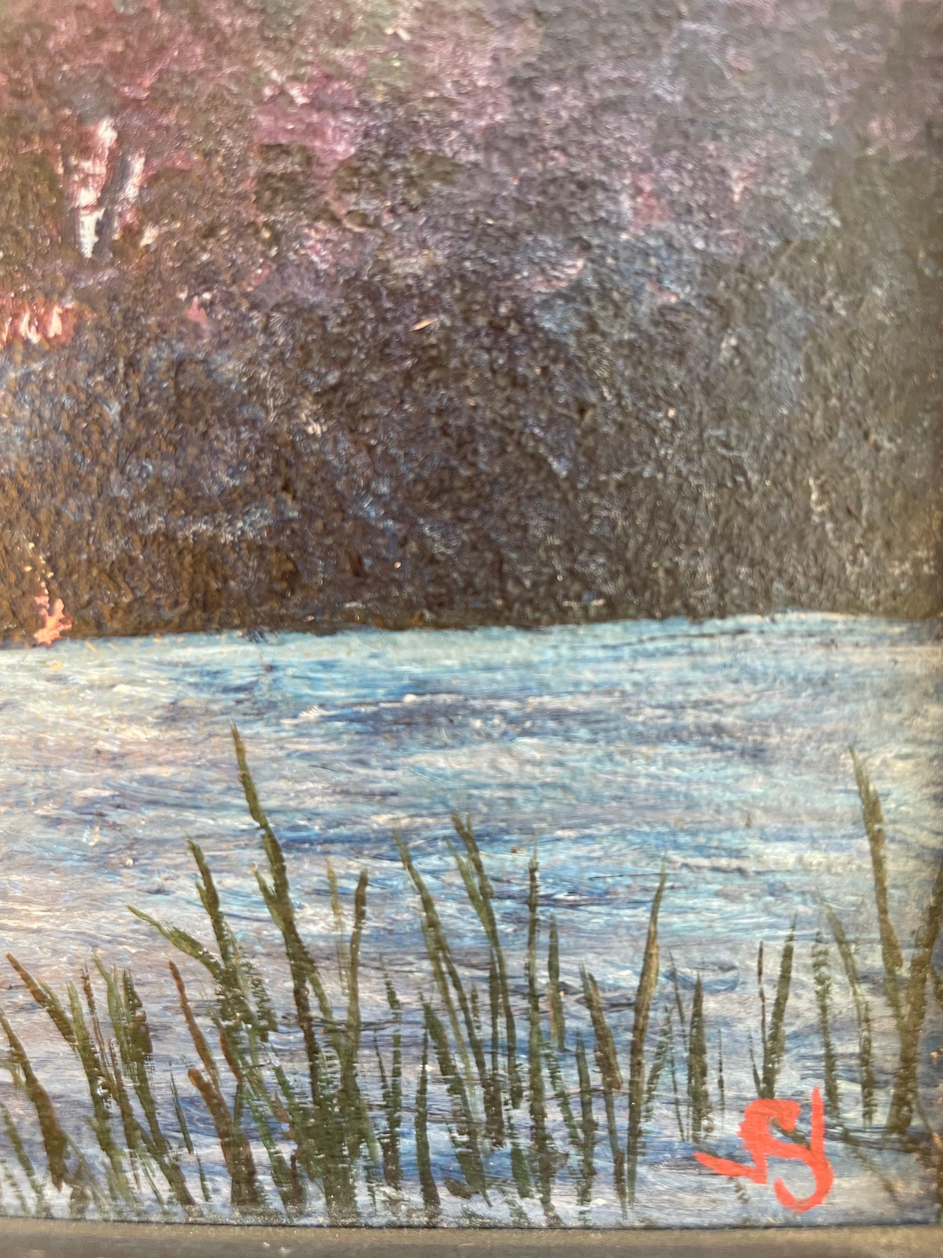 Dipinto a mano Volo serale sul lago - Pittura della metà del XX secolo dopo The Field, 1939 in vendita