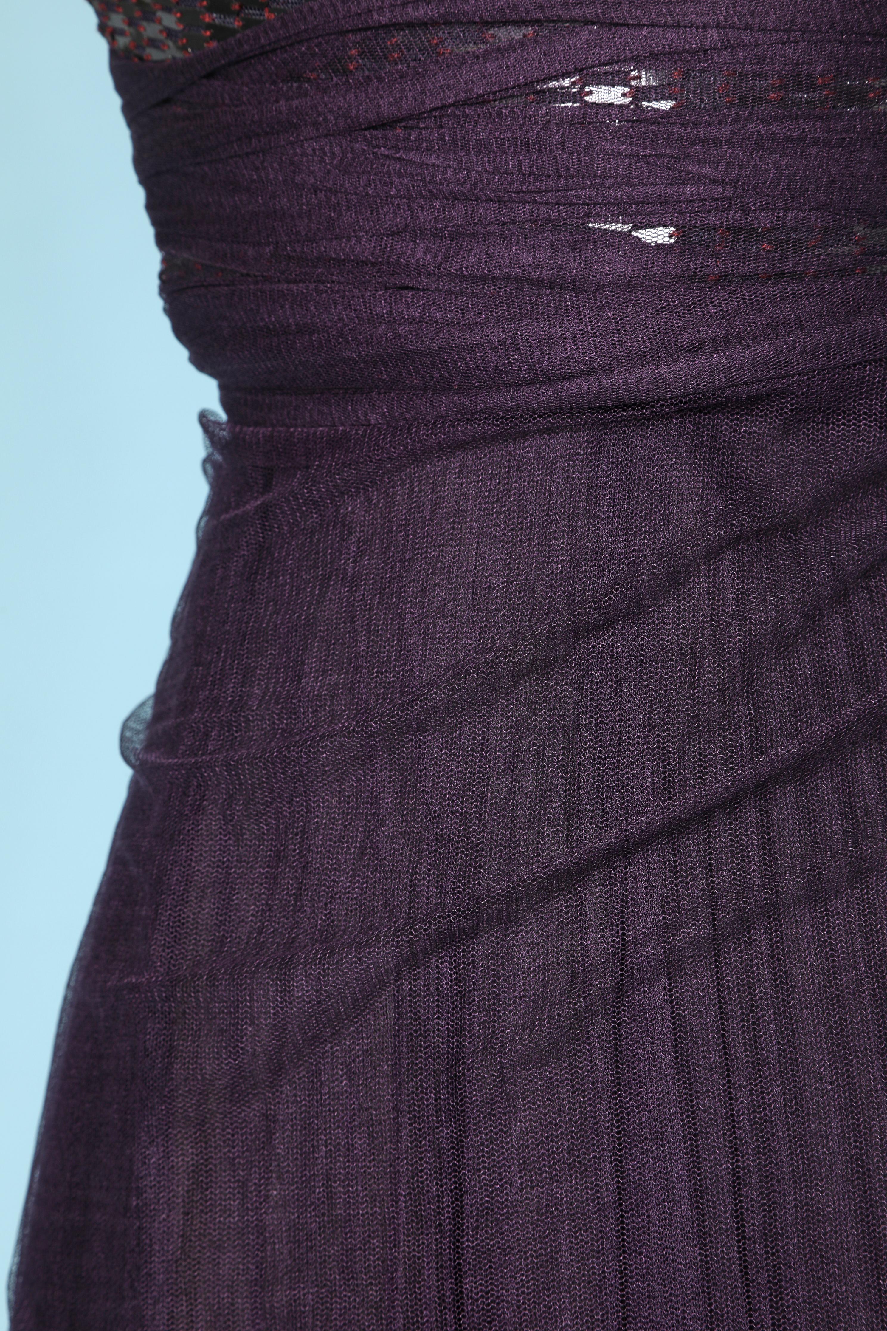 Black Evening gown in pleated tulle and embroideries Gianfranco Ferré For Sale