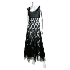Evening gown in tulle and organza in the style of Madeleine Vionnet, circa 1940