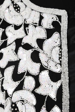 Evening jacket in black silk with beads and sequin embroidered Circa 1980's