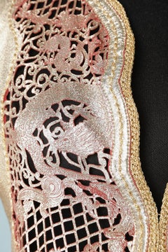Evening jacket in perforated gold leather Roberto Cavalli