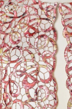 Abendjacke aus rotem und gelbem Passepartout und Lurex von Andr Laug