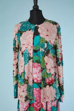 Evening jacket with sequin and dress in the same print Ken Scott