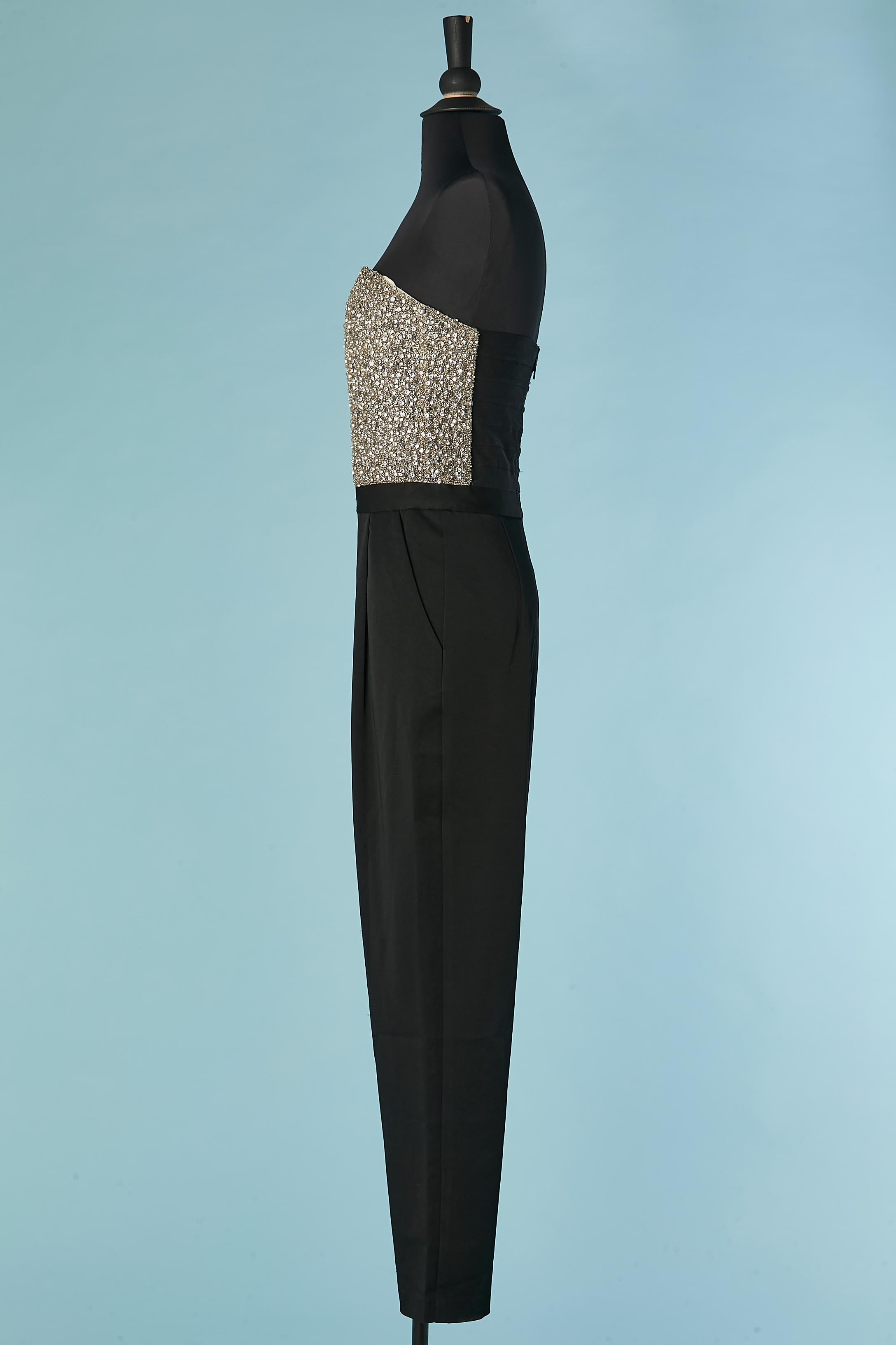 Evening jumpsuit with rhinestone bustier Alice + Olivia In Excellent Condition For Sale In Saint-Ouen-Sur-Seine, FR