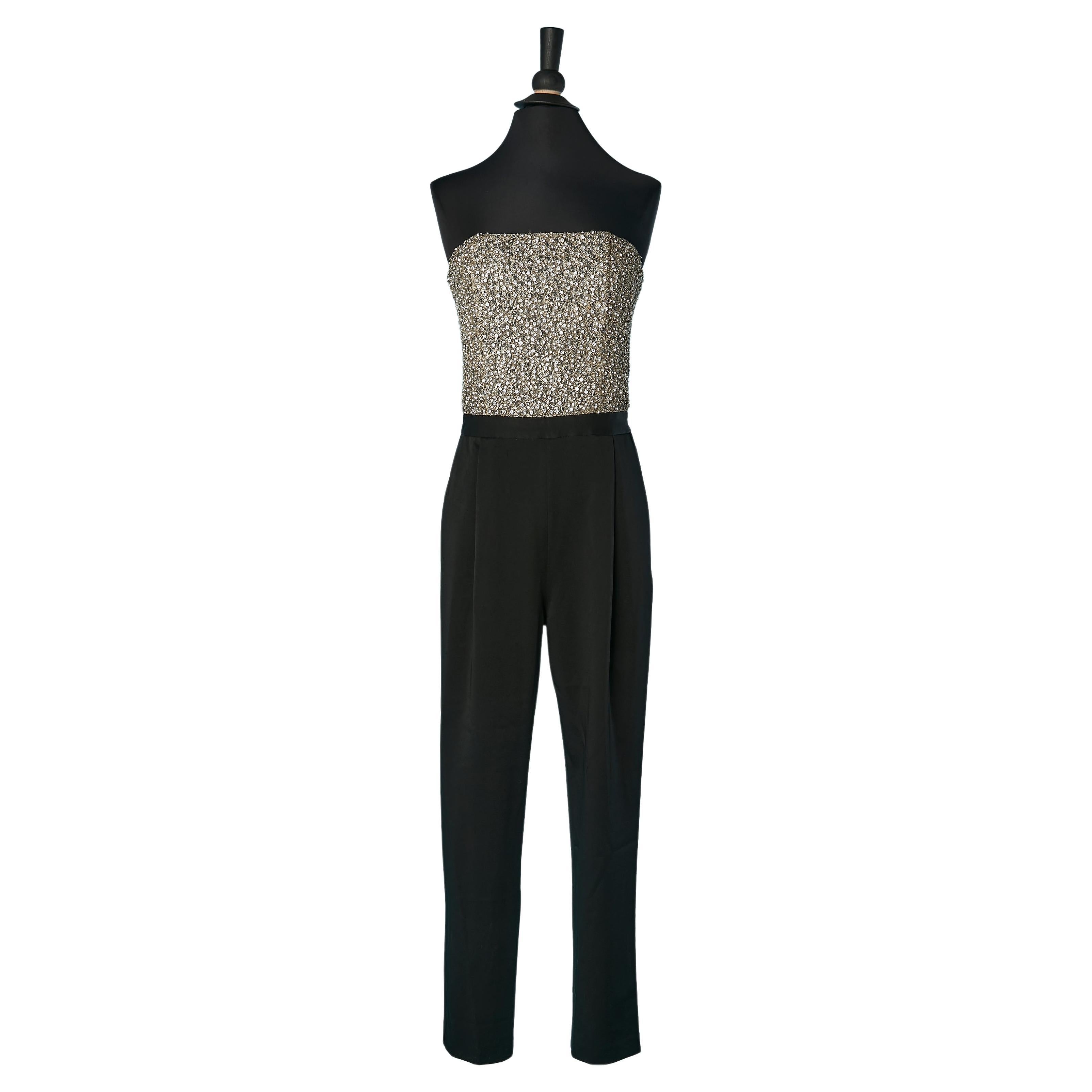 Evening jumpsuit with rhinestone bustier Alice + Olivia For Sale